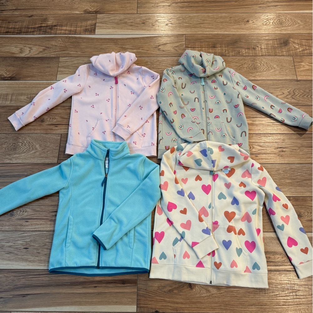 Girls hoodies/jackets, all Cat & Jack or Amazon, L plus, XL plus, and XL